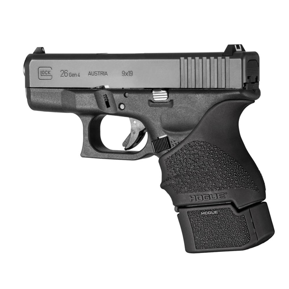 Hogue Overmolded Rubber Grip Extension Base Pad for Glock 26 Black