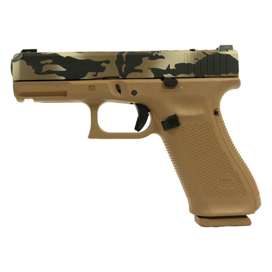 Glock V-Series Model 19x OR Camo Handgun 9mm Luger 17rd Magazines (3) 4.02" Quad Ported Barrel