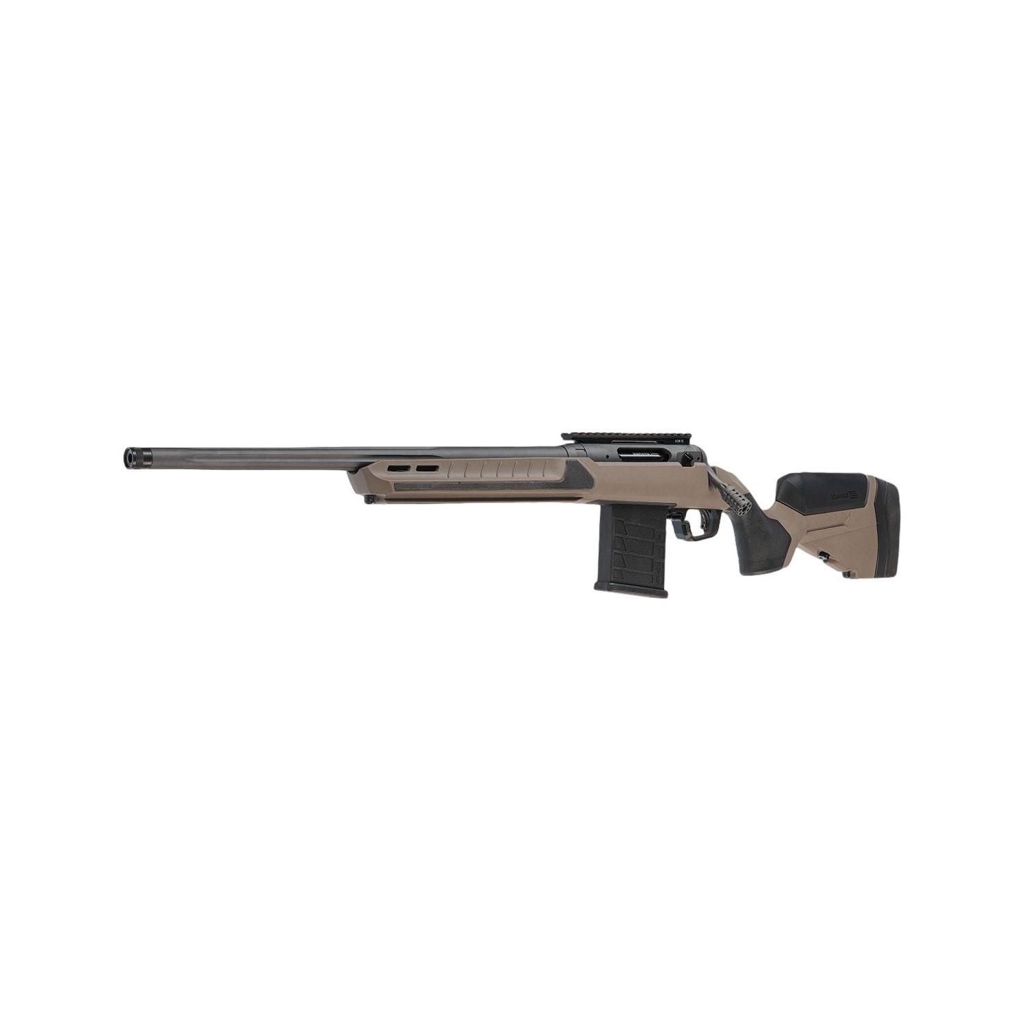 Savage 110 Core Tactical Left Hand Rifle 6.5 Creedmoor 10rd Magazine 24" Platinum Cerakoted Fluted Threaded Barrel Tan Stock