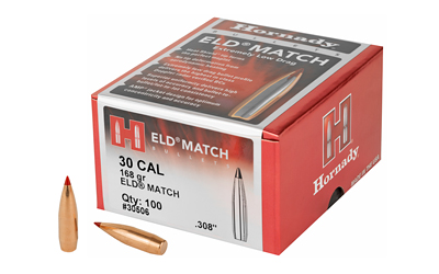 Hornady ELD Match Bullets with Heat Shield .30 cal .308" 168 gr ELD MATCH 100/ct
