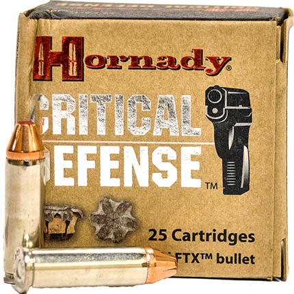 Hornady Critical Defense Handgun Ammo .38 Spl 110 gr FTX 1010 fps 25/ct