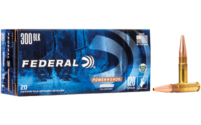 Federal Power-Shok Copper Rifle Ammunition .300 Blackout 120gr HP 2100 fps 20/ct