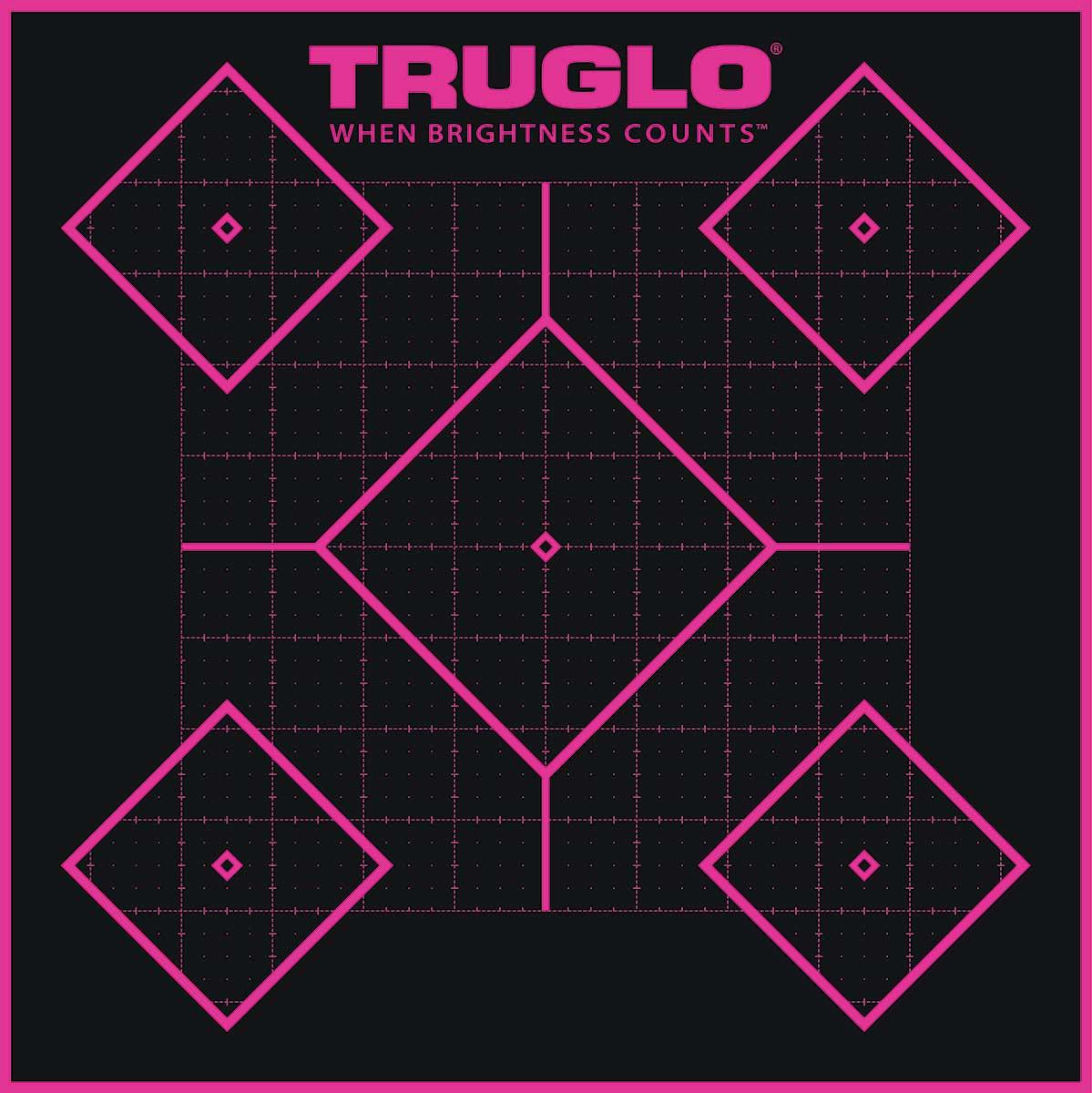 TRUGLO TRU-SEE Self Adhesive Targets - Handgun 12x18 Pink 6 Pack