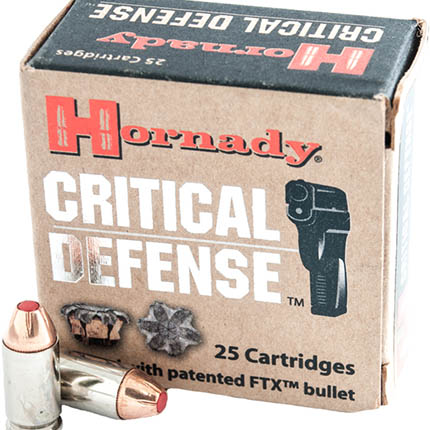 Hornady Critical Defense Handgun Ammo 9mm Makarov 95 gr FTX 1000 fps 25/ct