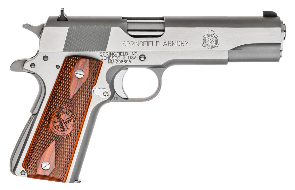 Springfield Mil Spec 1911 Handgun .45 Auto 7rd Magazine(2) 5" Barrel Stainless Steel CA Compliant