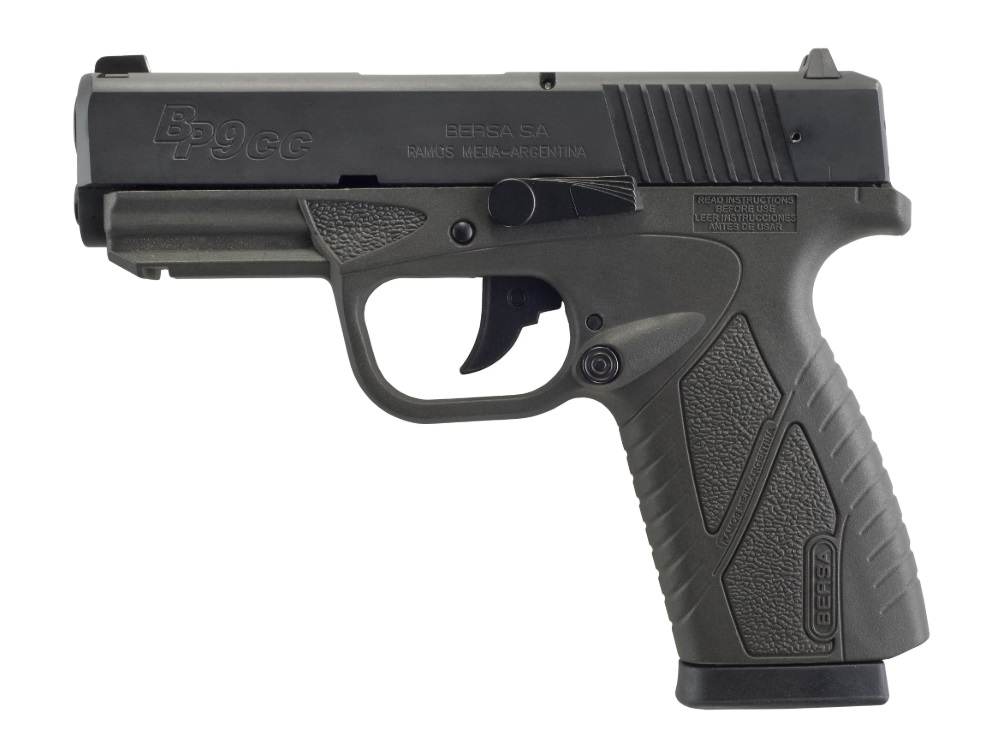 Bersa BP9CC Handgun 9mm Luger 8/rd Magazine 3.3" Barrel Urban Grey