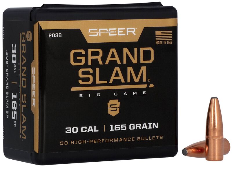 Speer Grand Slam Rifle Bullets .30 cal .308" 165 gr GSSP 50/ct