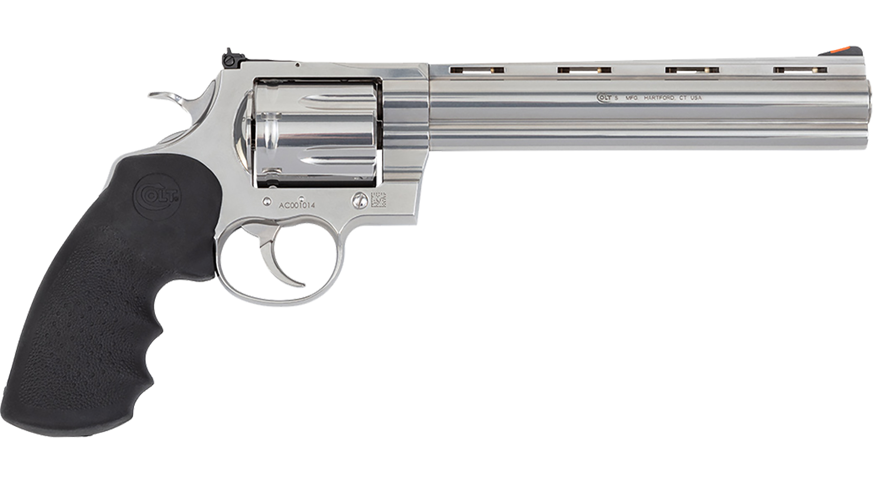 Colt Anaconda Handgun .44 Rem Mag 6rd Capacity 8" Barrel Stainless Frame Black Grips