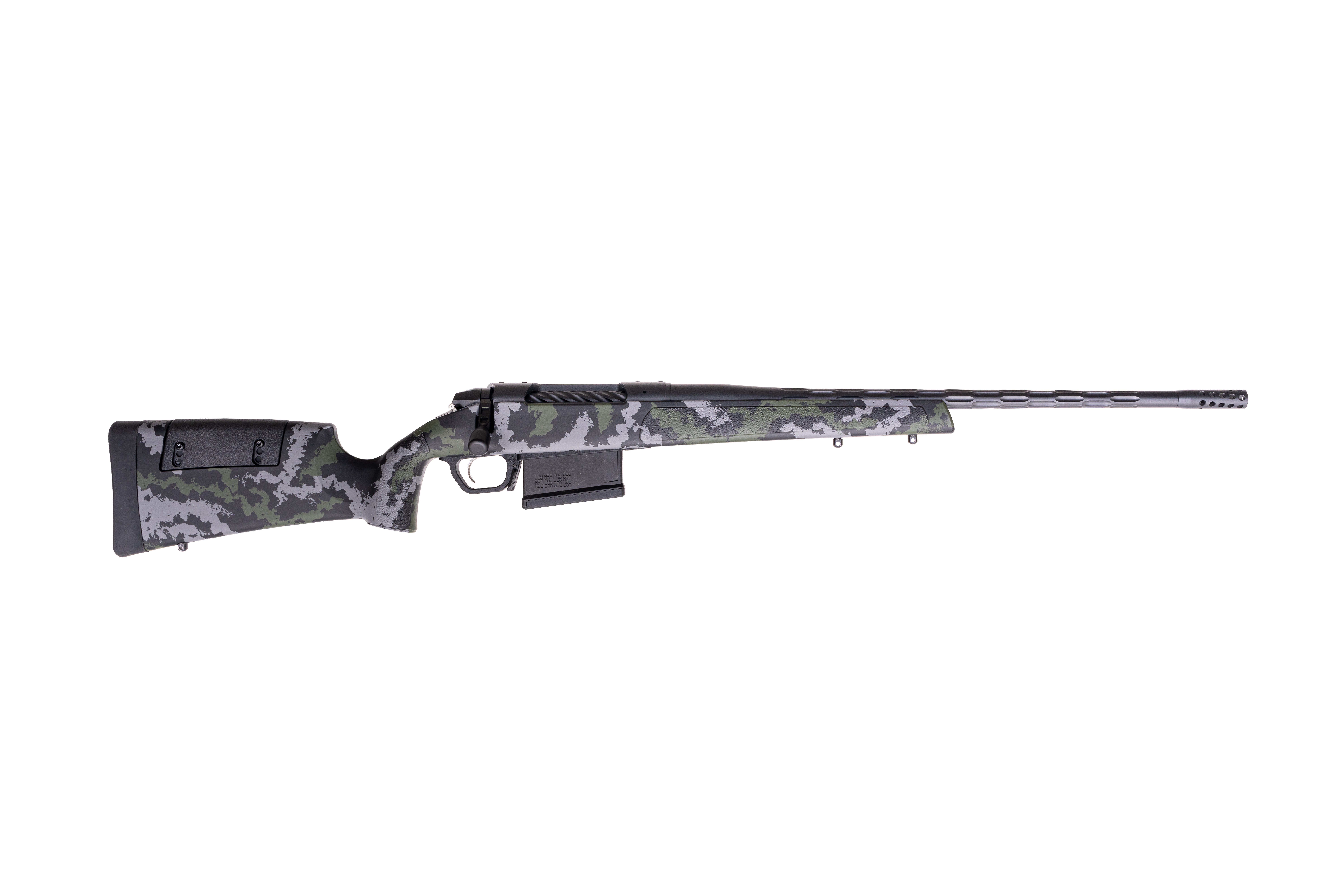 Weatherby Model 307 RANGE XP 2.0 Rifle .25 Creedmoor 5rd Capacity 22'' Barrel Green/Grey Sponge Pattern Stock