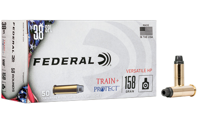 Federal Train+Protect Handgun Ammunition .38 Spl 158gr VHP 830 fps 50/ct