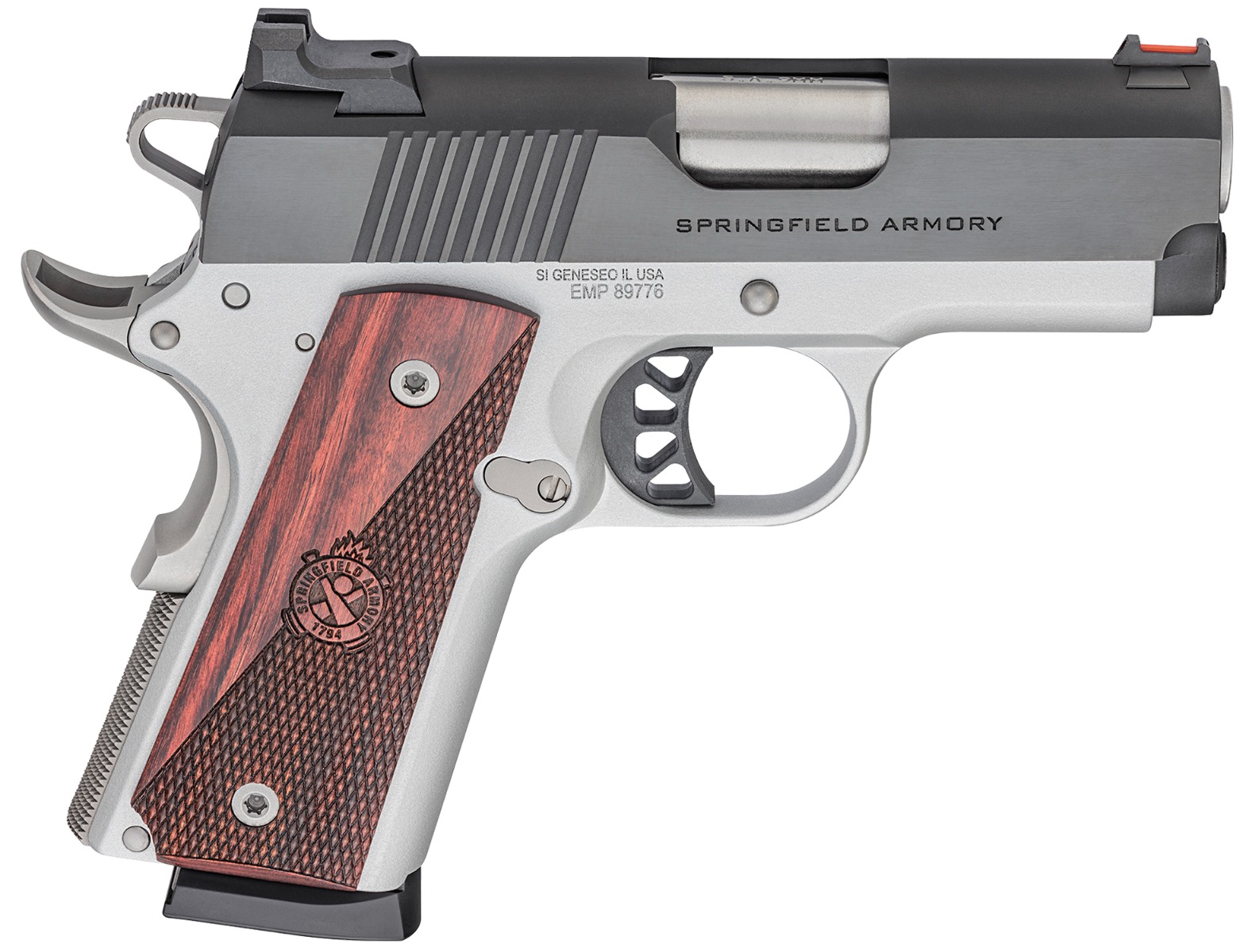 Springfield 1911 Ronin EMP Handgun 9mm Luger 9rd Magazine 3" Barrel Blued/Stainless Finish