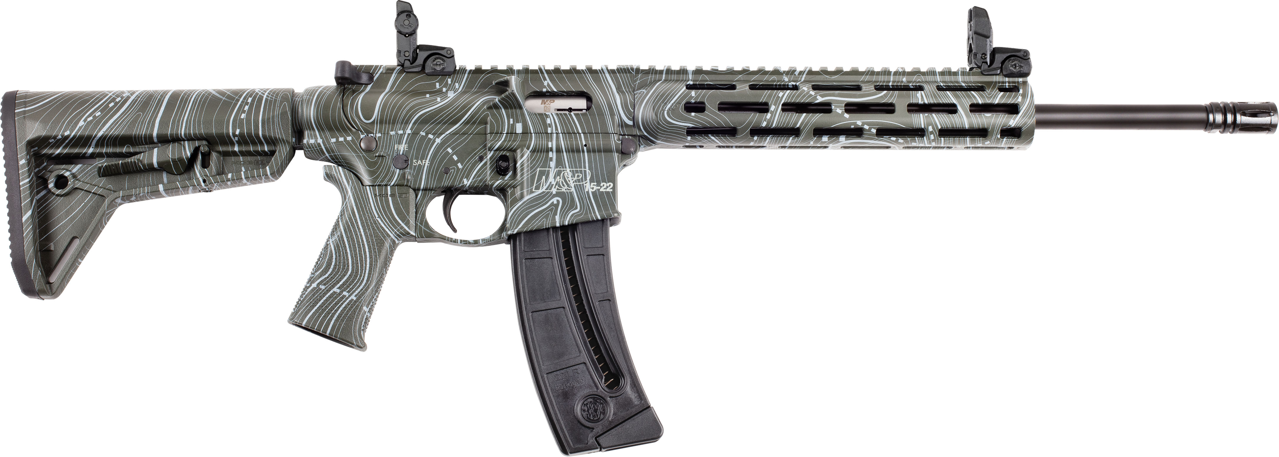 Smith & Wesson Inc. M&P 15-22 Sport OD Green Topographic Rifle .22 LR 25rd Magazine 16.5" Barrel M-LOK Handguard