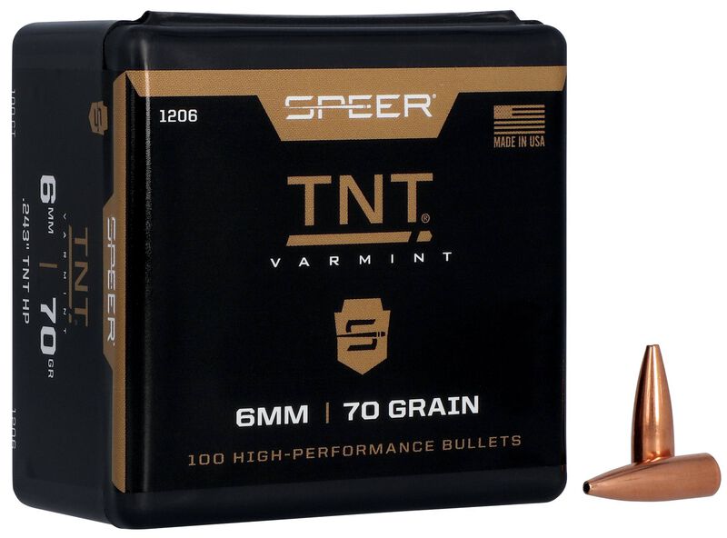Speer TNT Rifle Bullets 6mm .243" 70 gr TNTHP 100/ct