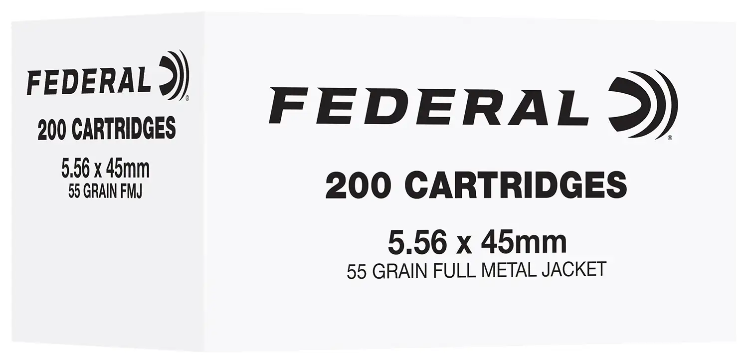 Federal American Eagle Rifle Ammunition 5.56mm NATO 55gr FMJ 3165 fps 200/ct