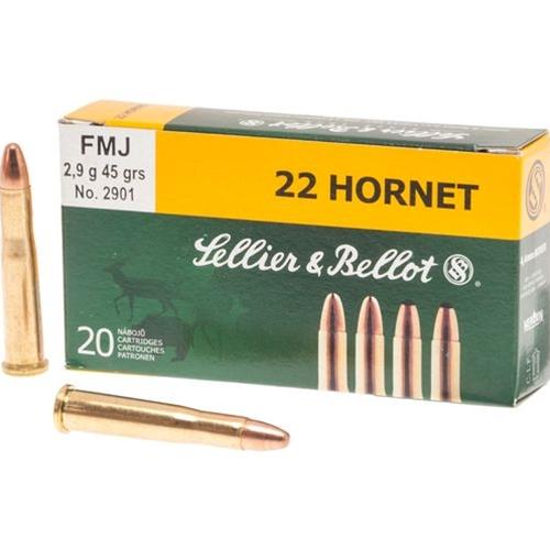 Mag-Tech/Sellier- Bellot Sellier & Bellot Rifle Ammunition .22 Hornet 45 gr FMJ 2345 fps 20/ct