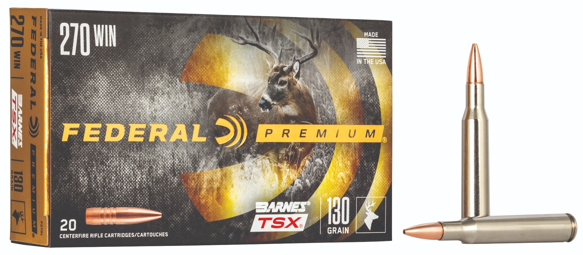 Federal Ammunition FDR 270 130GR BAR TSX 20RD 10BX/CS