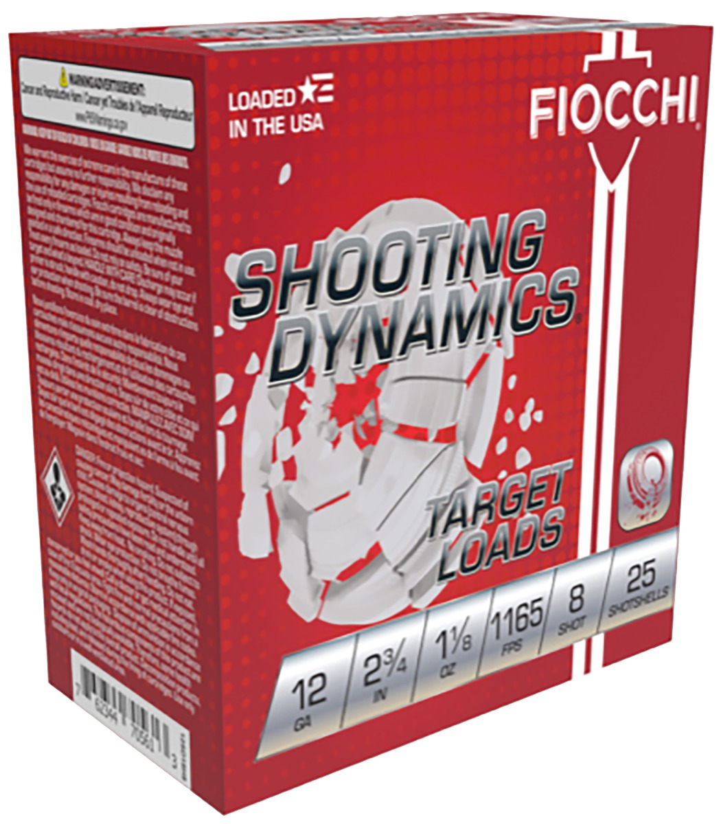 Fiocchi Exacta Light Shooting Dynamics Shotshells 12ga 2-3/4" 1-1/8oz 1165 fps #8 25/rd