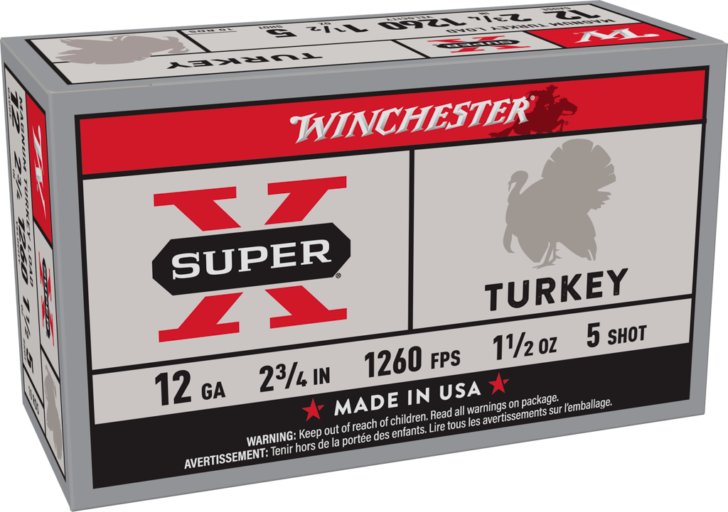 Winchester Super-X Turkey Shotshells 12 ga 2-3/4" 1-1/2 oz 1260 fps #5 10/ct