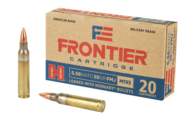 HORNADY FRONTIER 5.56 55GR FMJ 20RD BX 500RD CASE