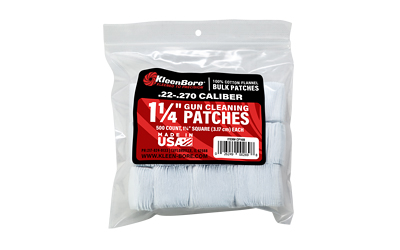 KleenBore 1 1/4" Bore Cleaning Patches .22-.270 Cal .410-20 ga 500/ct