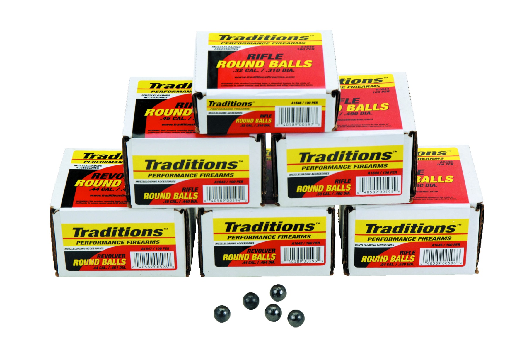 Traditions TRA RFL BALL 50CAL 177GR .490 100 COUNT