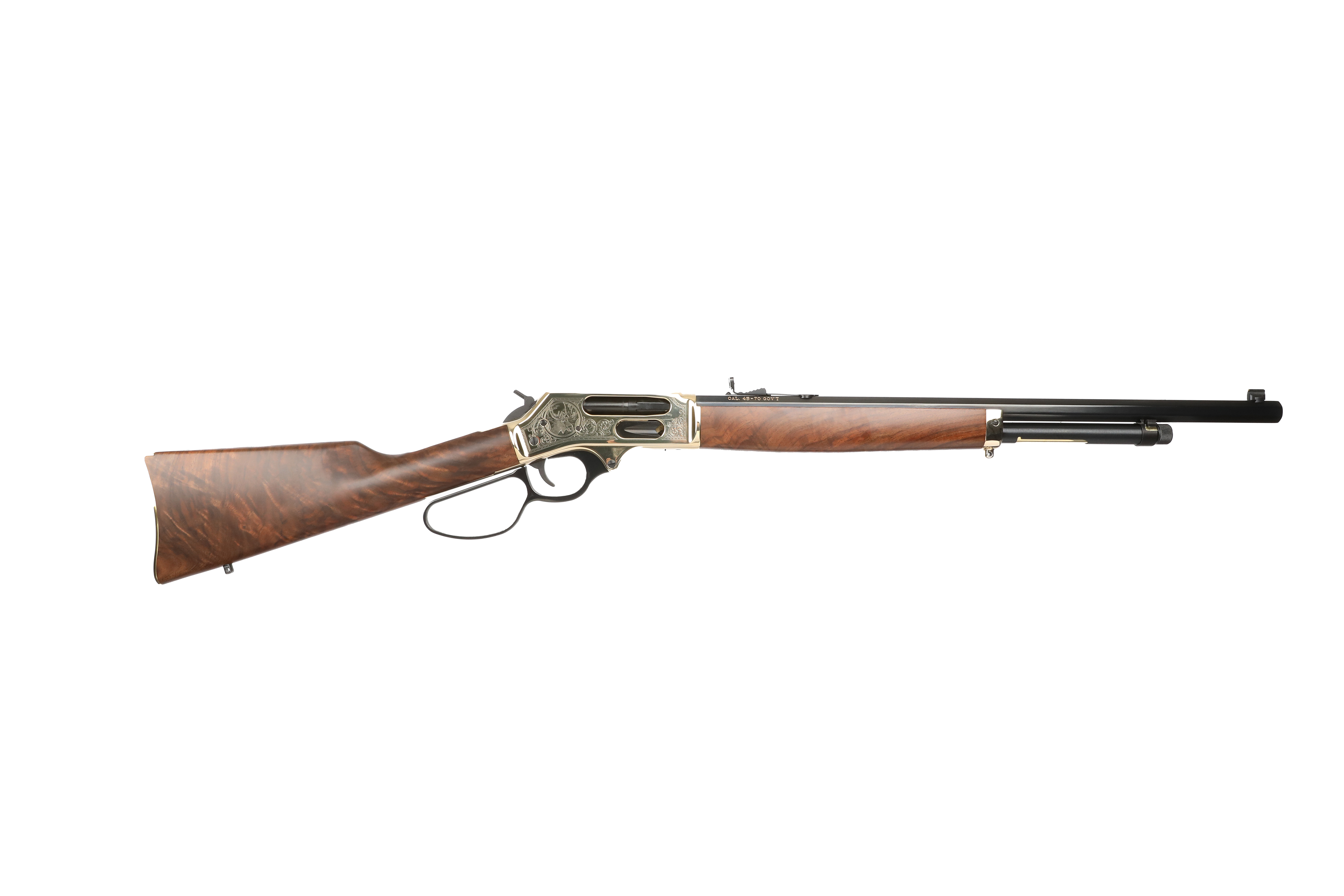 Henry Brass Wildlife Edition Side Gate Rifle .45-70 Govt 4rd Magazine 22" Barrel Walnut Engraved Receiver Large Loop Lever