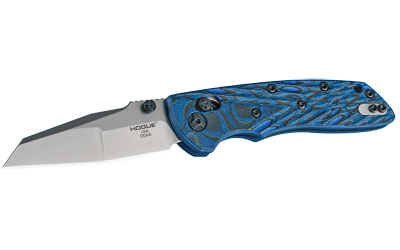 Hogue Deka ABLE Lock Folder: 3.25" Wharncliffe Blade - Tumbled Finish G-Mascus Blue Lava G10 Frame