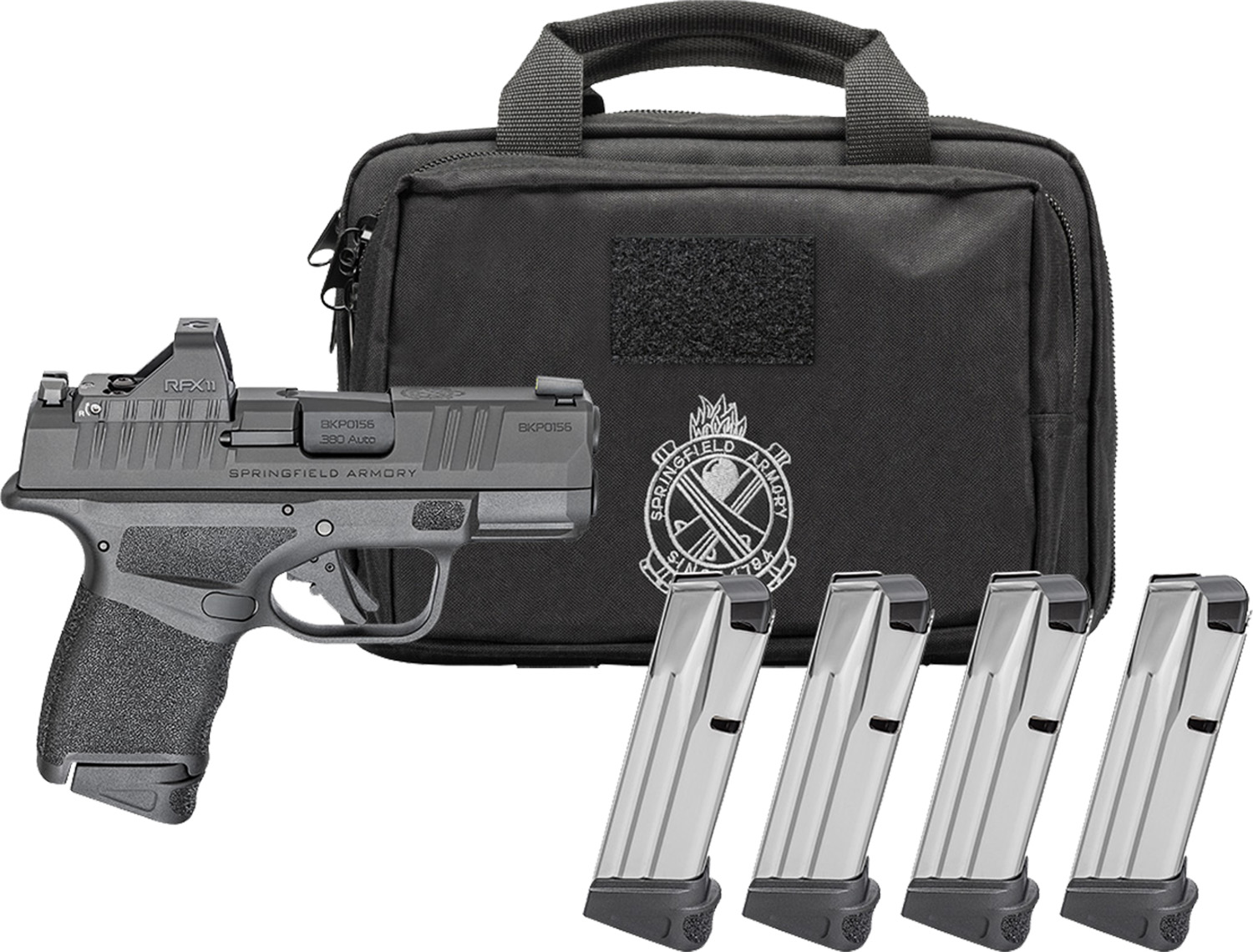 Springfield Gear Pac Hellcat Micro-Compact OSP Handgun 9mm Luger 10rd Magazines(4) 3" Barrel Green Dot & Bag