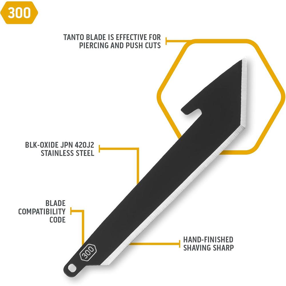 Outdoor Edge 3" Tanto Blade Pack Black 6/ct