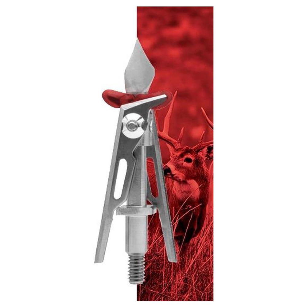 Escalade Sports DBA Bear Archery SIK 2-Blade Expandable SK2 Crossbow Broadhead 2-inch Offset Entry - Red/Silver