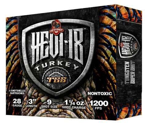 Environ Metal Inc HEVI-Shot HEVI-18 TSS Turkey Shotshells 28ga 3" 1-1/4oz 1200 fps #9 5/ct