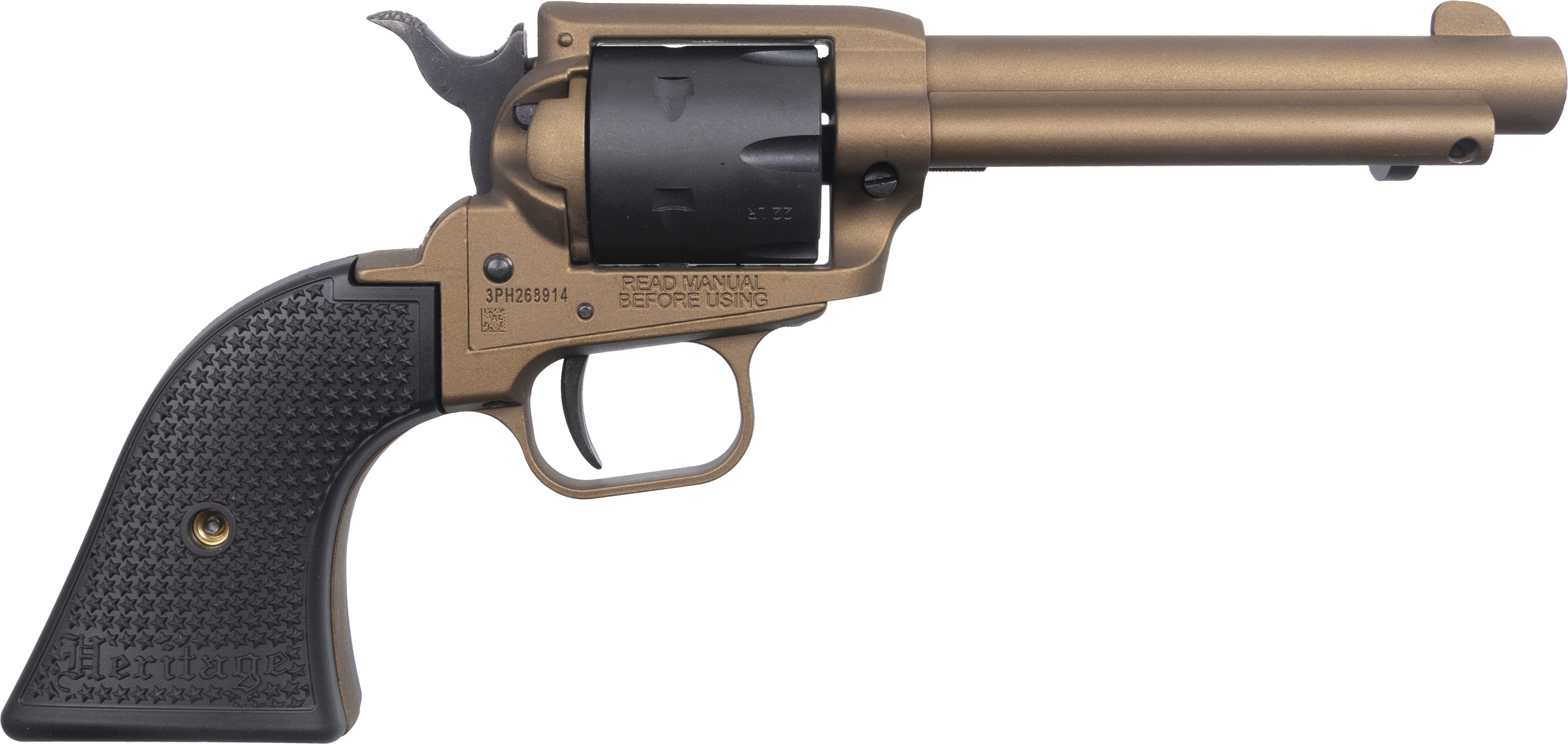 Taurus International - Heritage Heritage Rough Rider Burnt Bronze Cerakote Handgun .22 LR 6rd Capacity 4.75" Barrel Polymer Black
