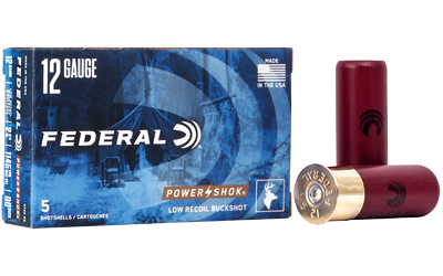 Federal Power-Shok Low Recoil Shotshells 12 ga 2-3/4" 9plts 1140 fps #00 5/ct