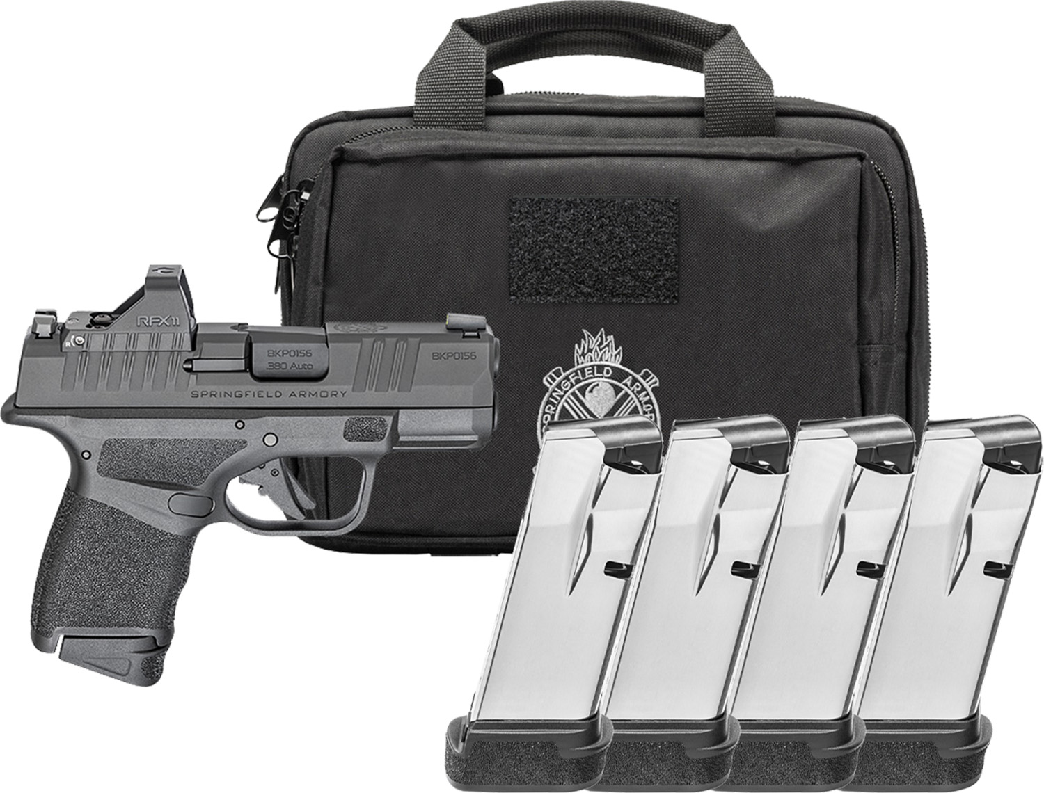 Springfield Gear Pac Hellcat Micro-Compact OSP Handgun 9mm Luger 11(1)&13(3)rd Magazines 3" Barrel Green Dot & Bag