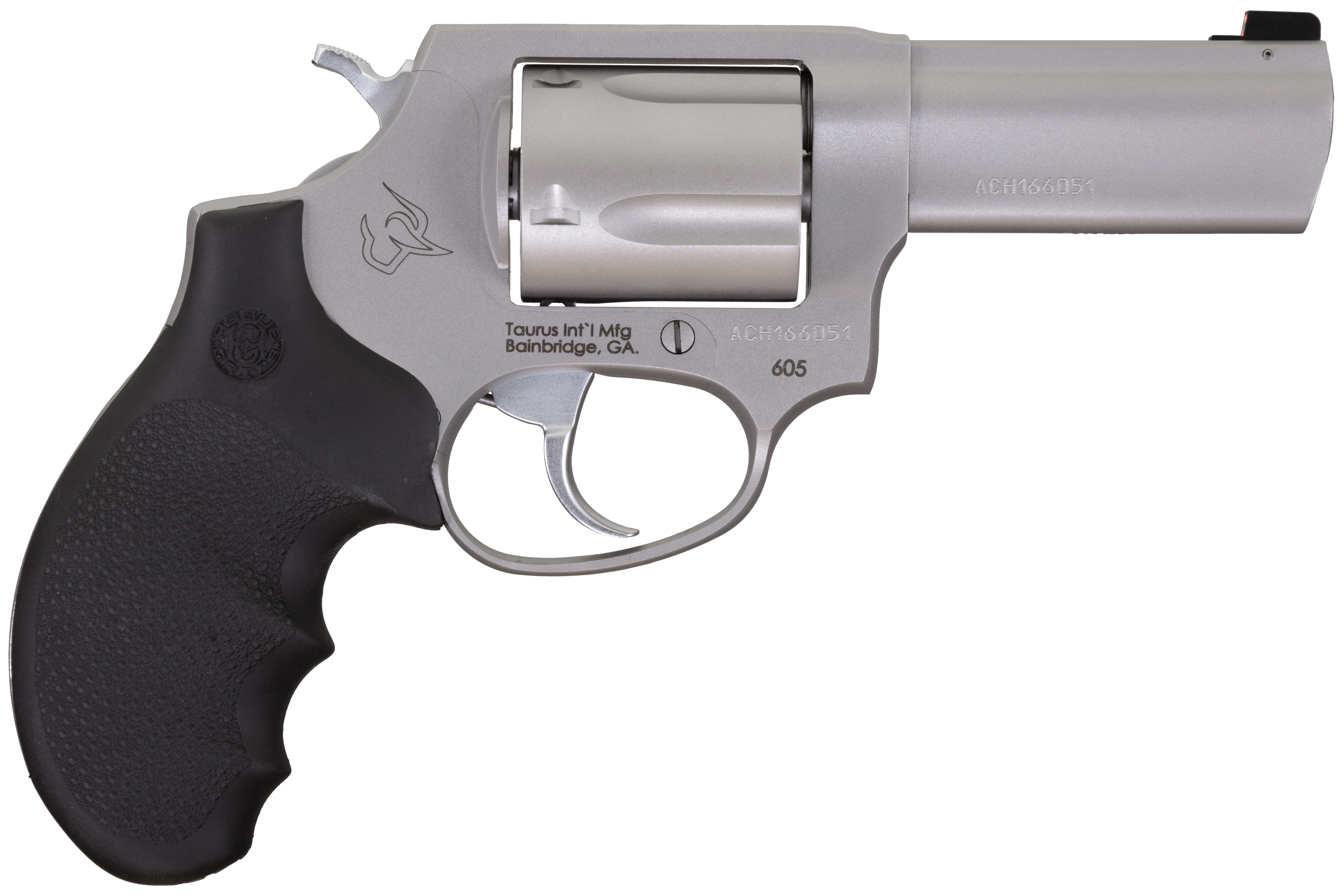 Taurus Defender 605 357 Mag/38 Spl+P Matte Stainless Steel 3 in Hogue Rubber Grip Handgun 5rd Magazine
