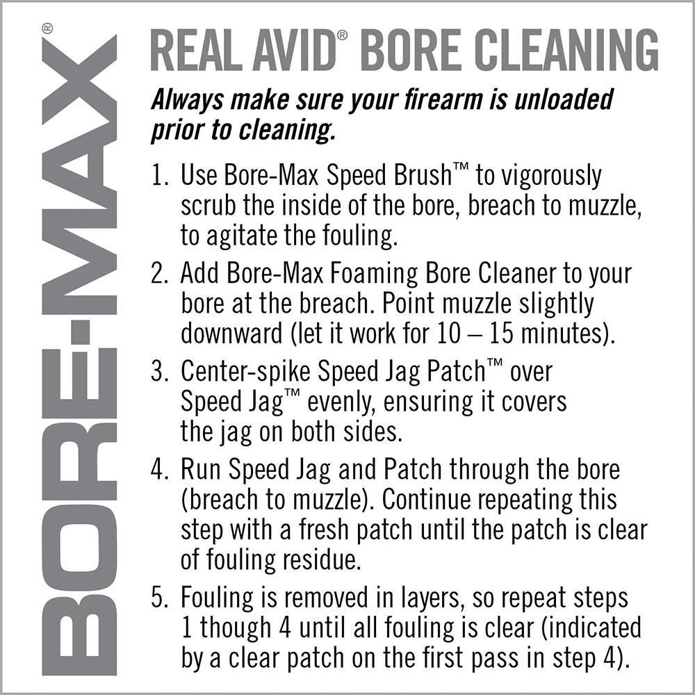 Real Avid Bore-Max Speed Jag Patches Refill Pack 4'' L 9mm Luger - .45 cal