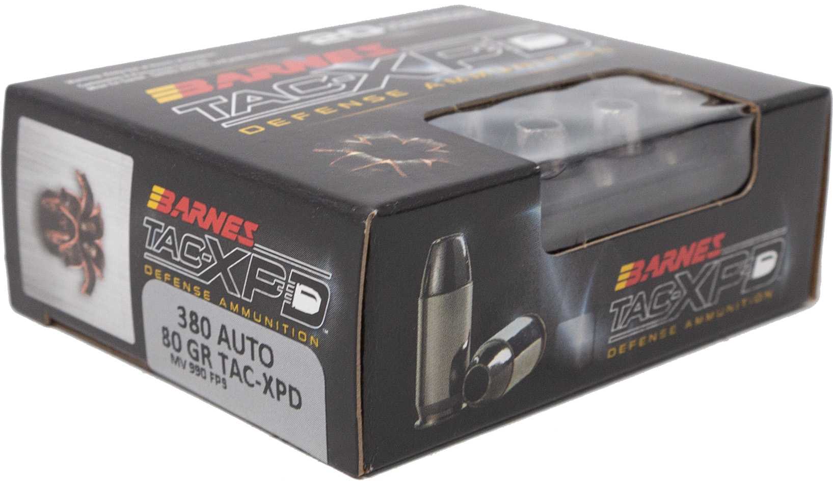 Barnes TAC-XPD Defense Handgun Ammunition .380 ACP 80 gr TAC-XP 990 fps 20/ct