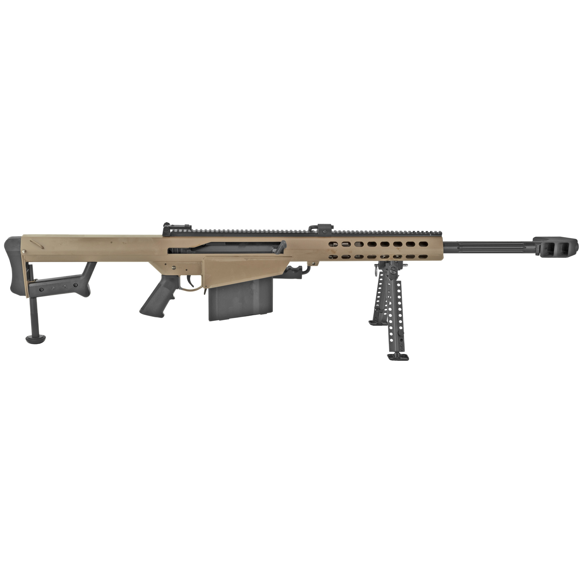 Barrett Model 82A1 Rifle .50 BMG 10rd Magazine(1) 20" Fluted Barrel w/Bipod FDE Finish