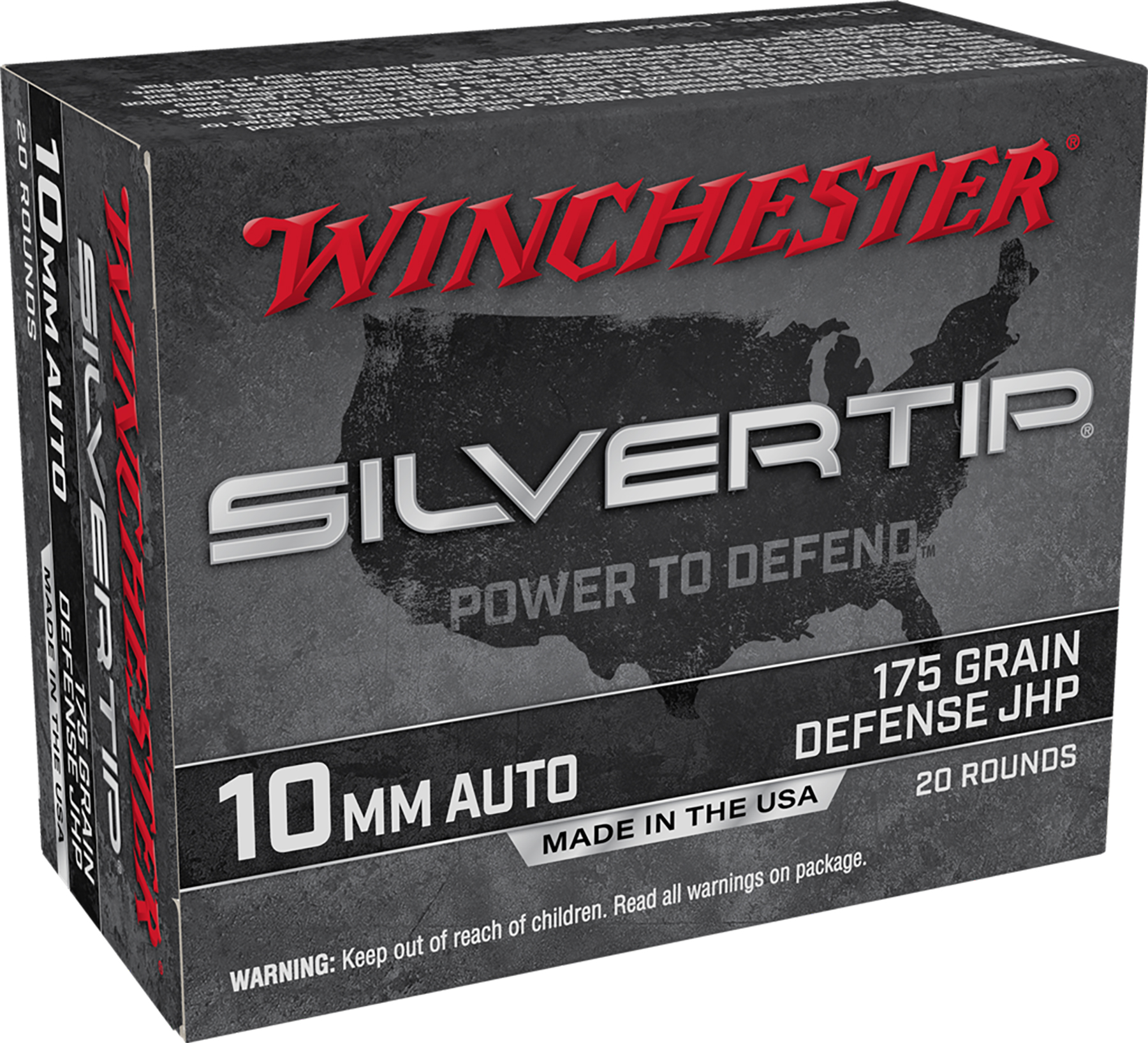 Winchester WIN 10MM 185GR SLVRTP HP 20RD 10BX/CS