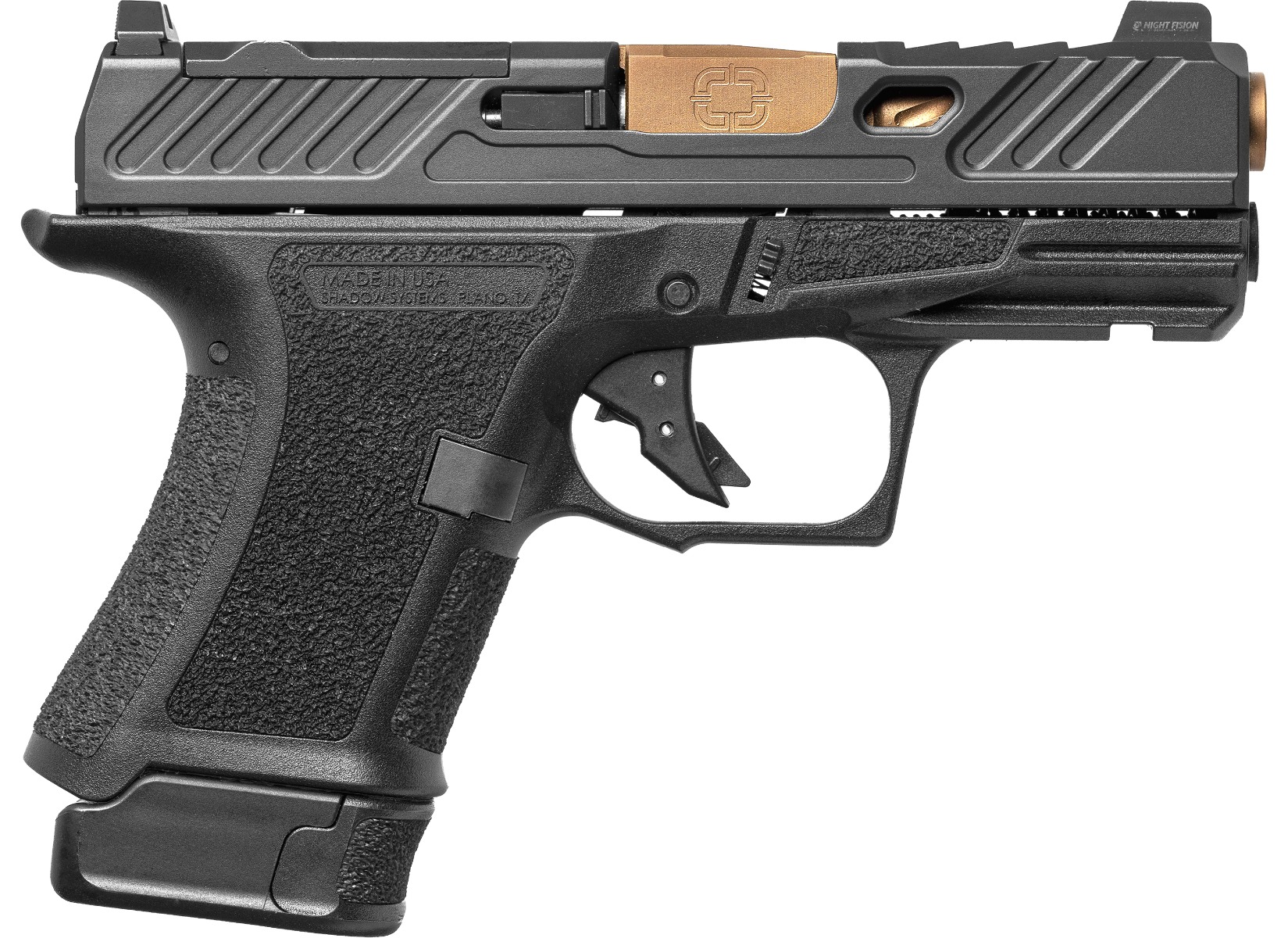 Shadow Systems CR920 Elite Slide Handgun 9mm Luger 13&10rd Magazine 3.41" Bronze Barrel Black Frame