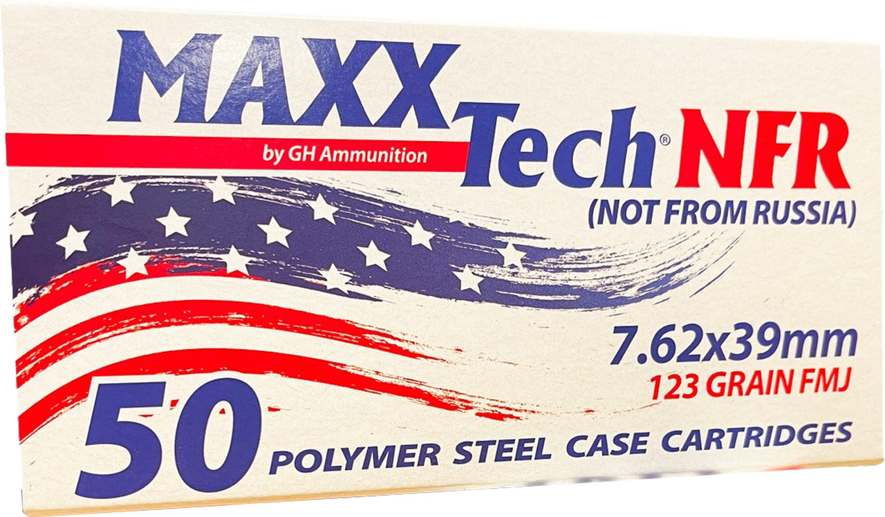 MAXXTech MAX 7.62X39 123GR NFR FMJ 50RD 10BX/CS 45CS/PL