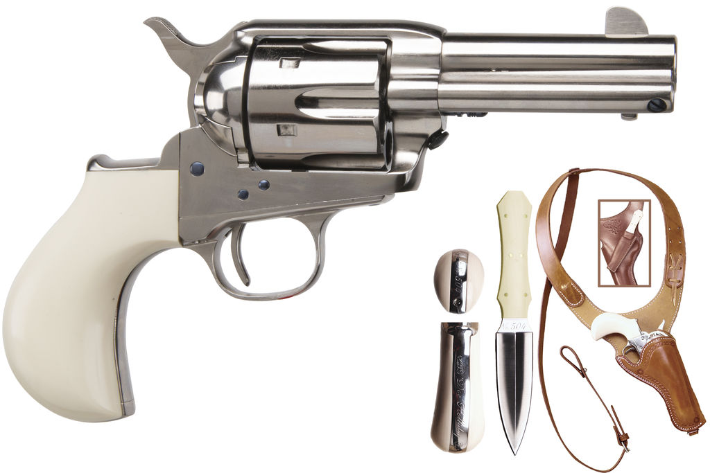 Cimarron Firearms CIM THUNDERER 45LC REV 3.5 SS DOC HOLLIDAY COMBO WITH DAGGER