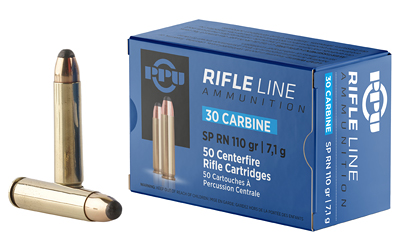 TRZ Trading Inc. PPU Rifle Ammunition .30 Carbine 110 gr SP 1990 fps 50/ct