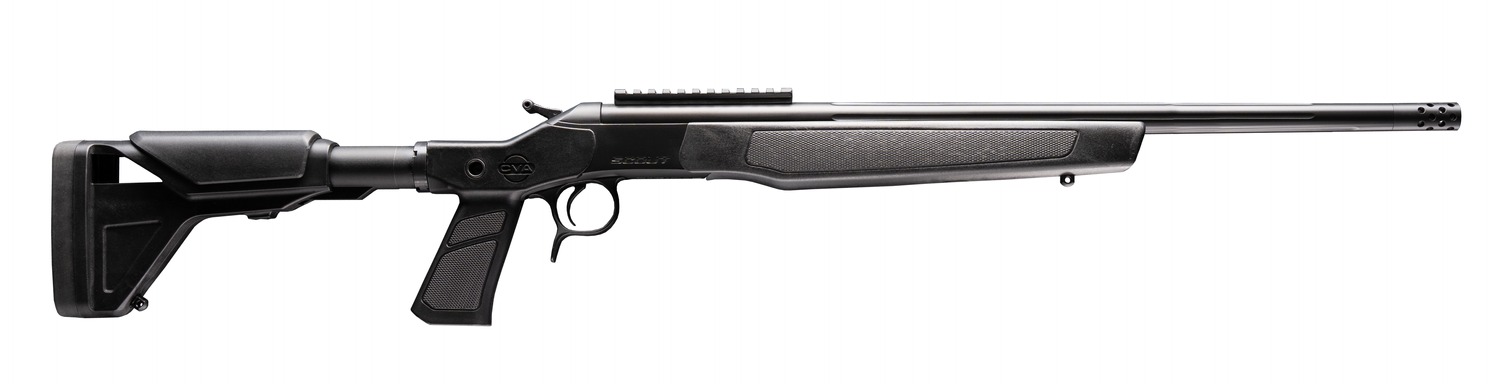 CVA Scout XP Rifle 35 Whelen Single Shot 20" Threaded Fluted Stainless Steel Barrel w/Graphite Black Stock