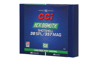 CCI Hevi Bismuth Centerfire Shotshell 357 Mag/38 Spl 80gr #8 1100 fps 10/ct