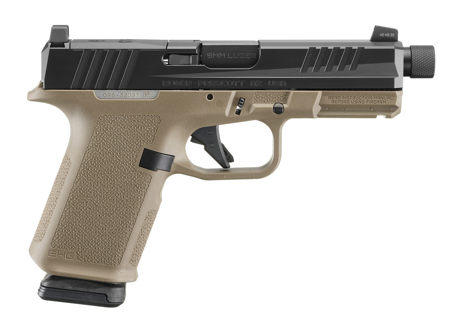 Sturm Ruger & Co Ruger RXM Handgun 9mm Luger 15rd Magazines(2) 4.5" Threaded Barrel FDE Poly Frame Front Night Sight