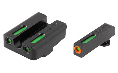 Truglo TFX Pro Tritium/Fiber Optic Day/Night Sights for Glock 20 21 25 29 30 31 32 37 40 41 Orange Outline Front Rear Green