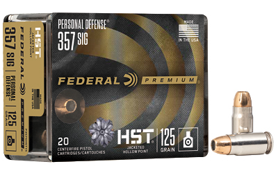 Federal Personal Defense HST Handgun Ammunition .357 Sig 125 gr JHP 1360 fps 20/ct