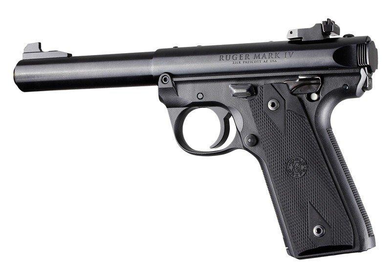 Hogue Inc. Ruger 22/45 MKIV Rubber Grip Panels Checkered W/Diamonds Black