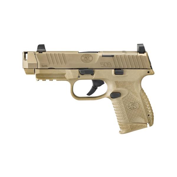 FN 509 Compact MRD w/Compensator FDE Handgun 9mm Luger 12rd(1)&15rd(1) Magazine 4.02" Barrel